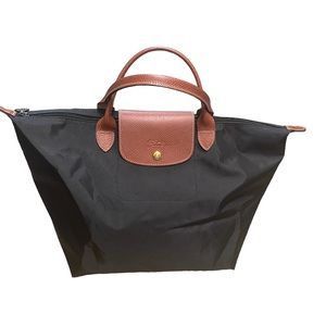 Longchamp Black and Brown Tote Bag
